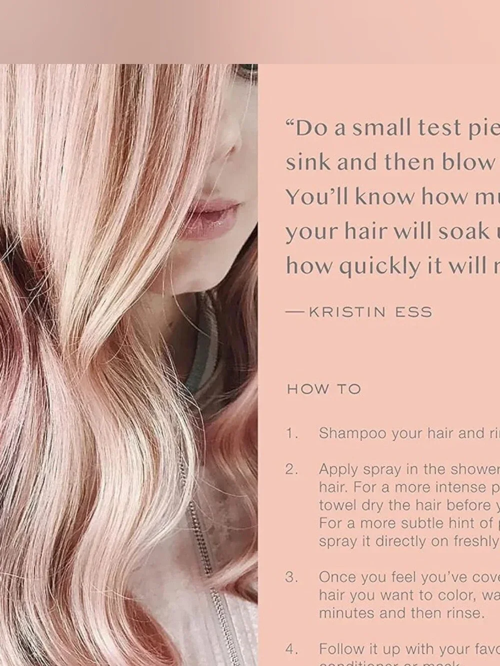 Kristin Ess Rose Gold Temporary Tint 7 oz Hair Color Spray – Set of 2